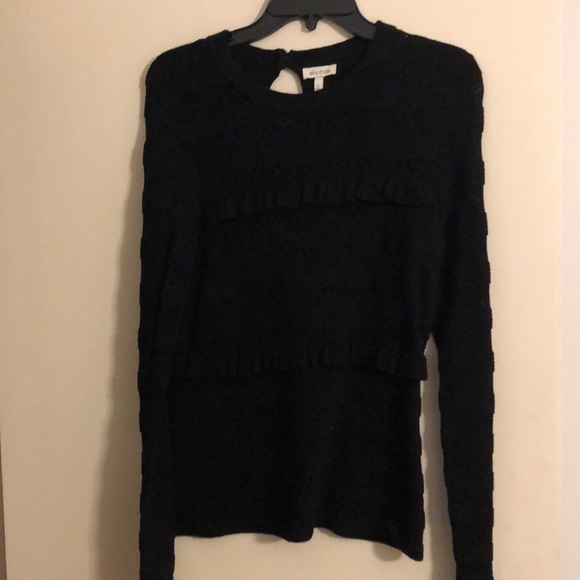Black Ella Moss sweater size Large. Long sleeve with ruffle at end of sleeve. - Picture 1 of 6